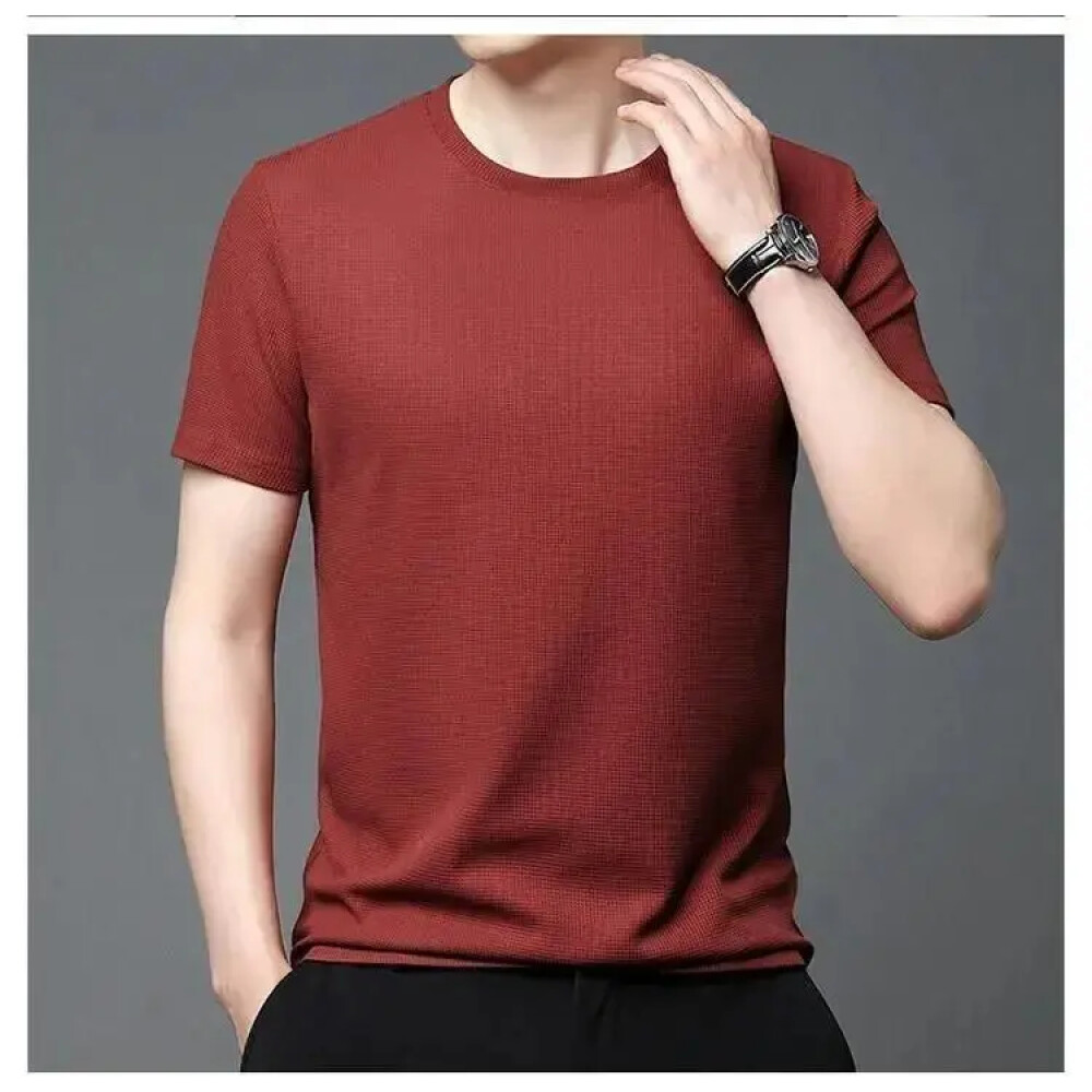 Men's 4 Polyester Strecthable Round Neck T-shirt