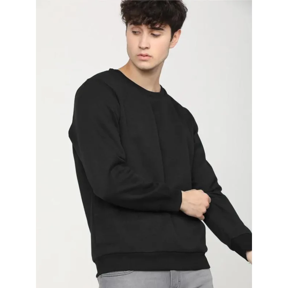 Cotton Solid Full Sleeves Regular Fit Sweatshirt For Men