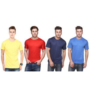 Men's DRI - FIT Round Neck T-shirt (Pack of 4)