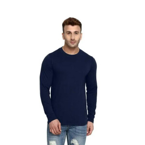 Cotton Solid Full Sleeves T-Shirt For Men