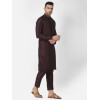Men's AHBABI Solid Dupion Silk Kurta Pyjama Set Maroon