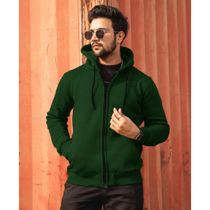 Zipper Hooded Sweatshirt By Lazy chunks For Men