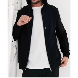 Men's Cotton Solid Hoodie Jacket